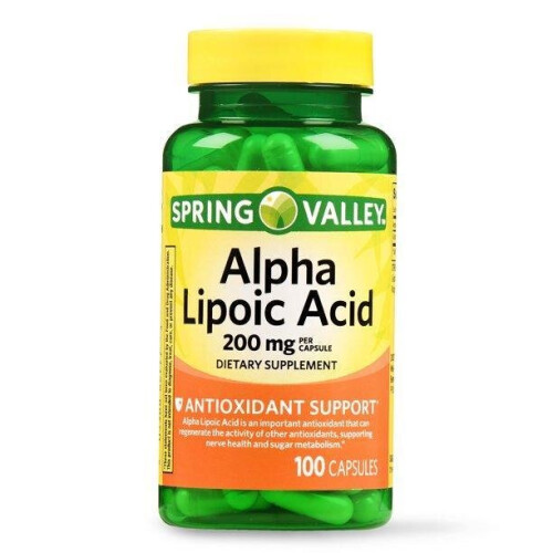 Spring Valley Alpha Lipoic Acid Capsules, 200 mg, 100 Ct