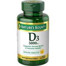 Nature's Bounty, D3, 125 mcg (5.000 IU), 240 Schnellfreisetzende Weichgelenkte Gelkapseln