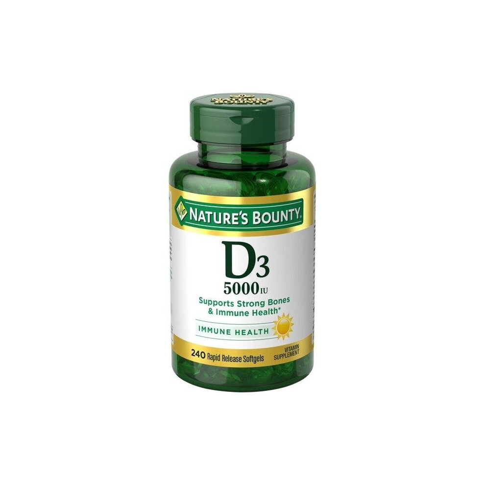Nature's Bounty Vitamin D3 Softgels 125 mcg, 5000 IU, 240 Ct