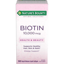 Nature's Bounty, Optimal Solutions, Biotine Softgels, 10.000 mcg, 90 Rapide Vrije Vloeibare Softgels