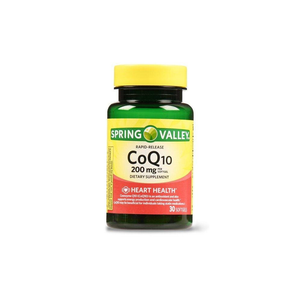 Spring Valley Coq10 Rapid Release Softgels, 200 Mg, 30 Ct