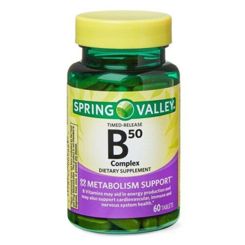 Spring Valley Vitamin B50 Complex Tablets, 60 Count
