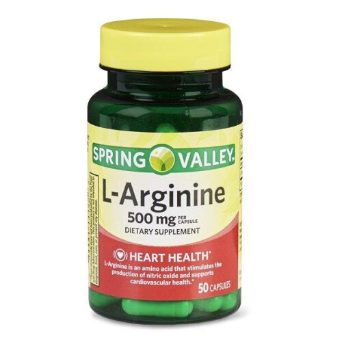 Spring Valley L-Arginine Capsules, 500 mg, 50 Ct
