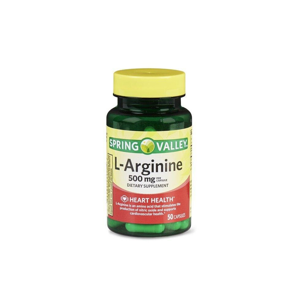 Spring Valley L-Arginine Capsules, 500 Mg, 50 Ct