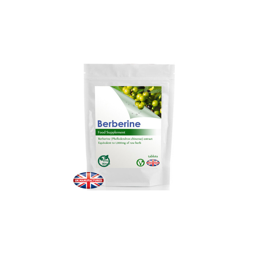 Berberine 1000mg Extract - 90 Tablets - Weight & Cholesterol, UK (V)