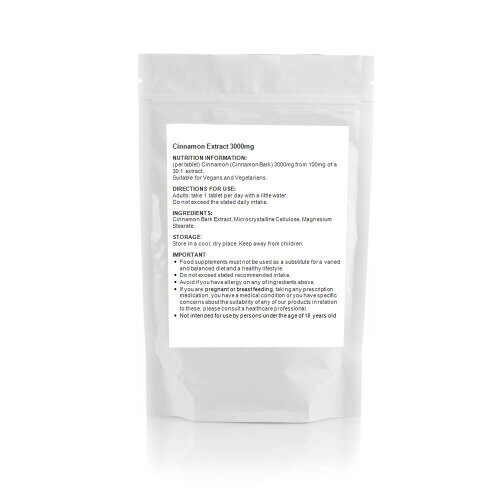100 x Cinnamon 3000mg Tablets | Blood Sugar & Insulin Control, Nausea 1
