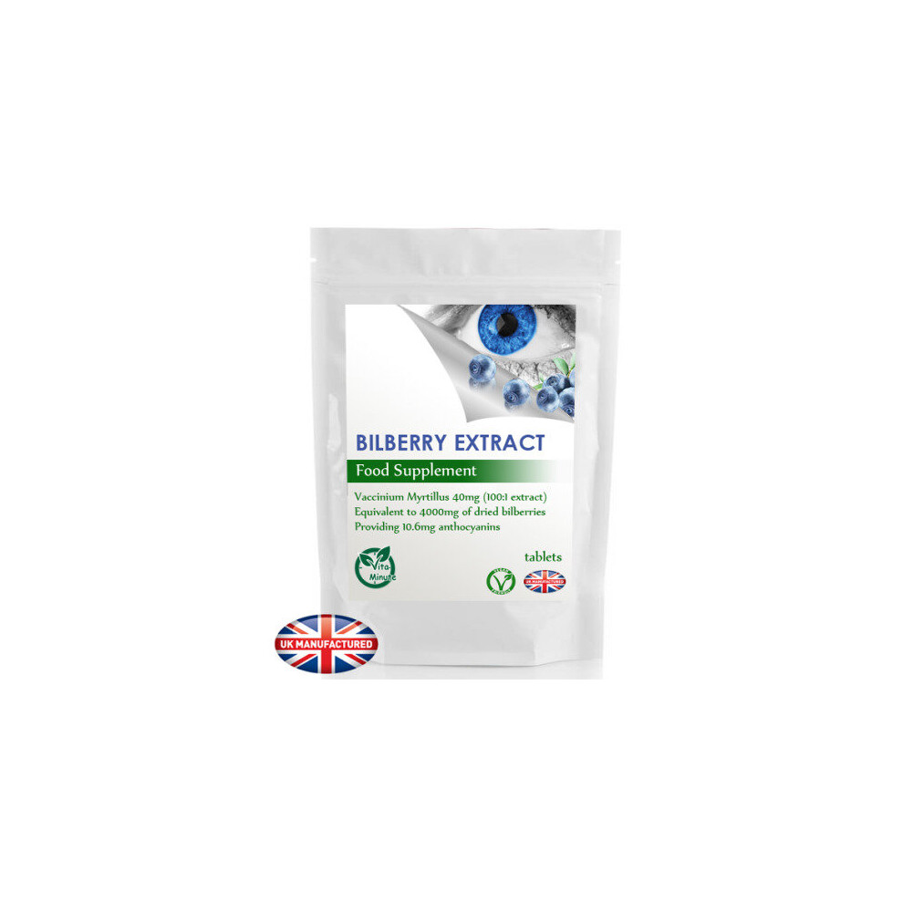 Vitaminute High Strength Bilberry Extract 4000Mg (180 Tablets) Eye Health, Uk