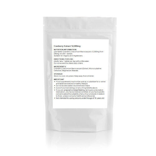 Cranberry Extract 12000mg (180 Tablets) Cystitis, Bladder, UK (V) 1