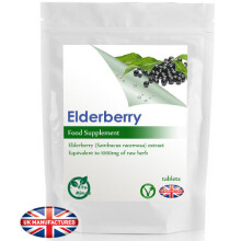 Elderberry Extract (120 Tablets) Cold and Flu, Blood Health, UK (V)