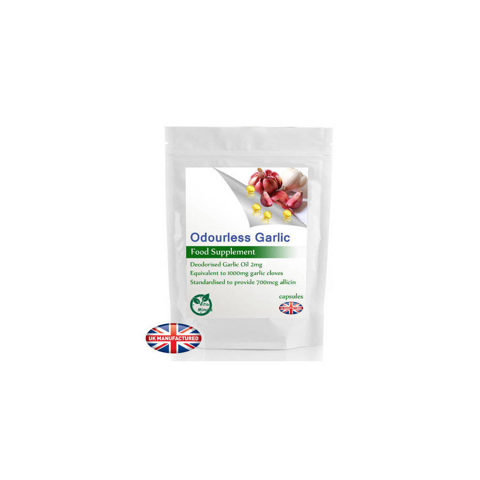 Vitaminute Odourless Garlic Extract | Natural Antibiotic | 60 X 1000Mg Capsules