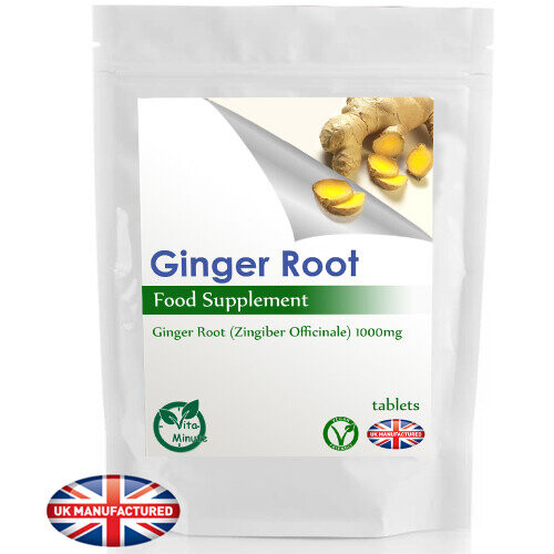 Ginger Root Tablets 1000mg (120 Tablets) Natural Anti-sceptic, UK