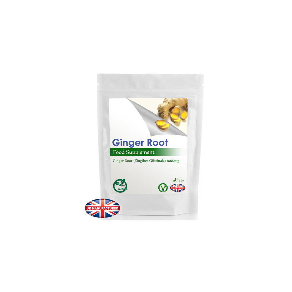 60 x Ginger Root 1000mg Tablets, Fatigue Digestive Respiratory Tract