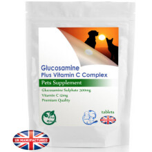 60 Tablets x Glucosamine 500mg & Vitamin C, Pets Mobility Support UK