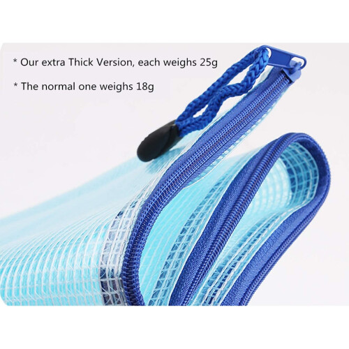 A5 Document Folder File Zipper Bags Plastic Wallets Folder Extra Thick 8PCS (A5 Zip Bag) 2
