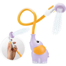 Yookidoo Baby Bath Shower Head - Elephant Water Pump and Trunk Spout Rinser - for Newborn Babies in Tub Or Sink (Purple)