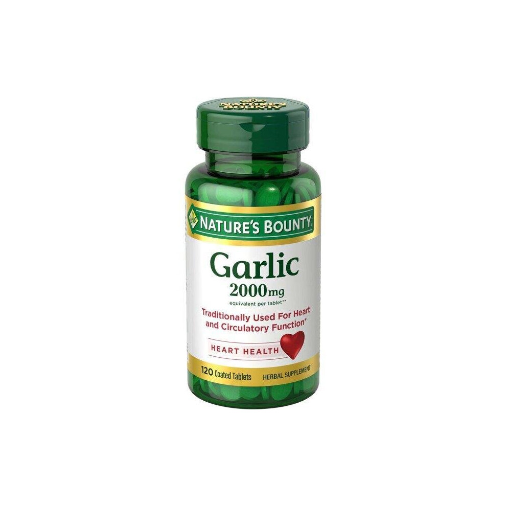 Nature's Bounty Garlic Tablets, Heath Health, 2000 Mg, 120 Ct