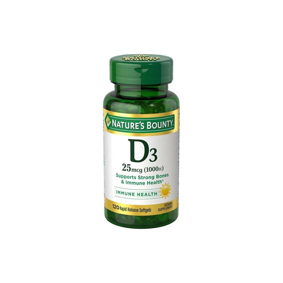 Nature's Bounty Vitamin D3 Softgels, 25 Mcg (1000 Iu), 120 Ct