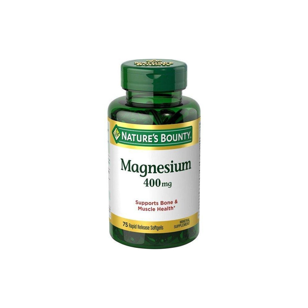 Nature's Bounty Magnesium Rapid Release Softgels, 400 Mg, 75 Ct