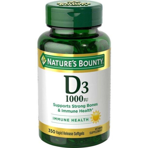 Nature's Bounty, D3, 25 mcg (1.000 IU), 350 Rapid Release Softgels