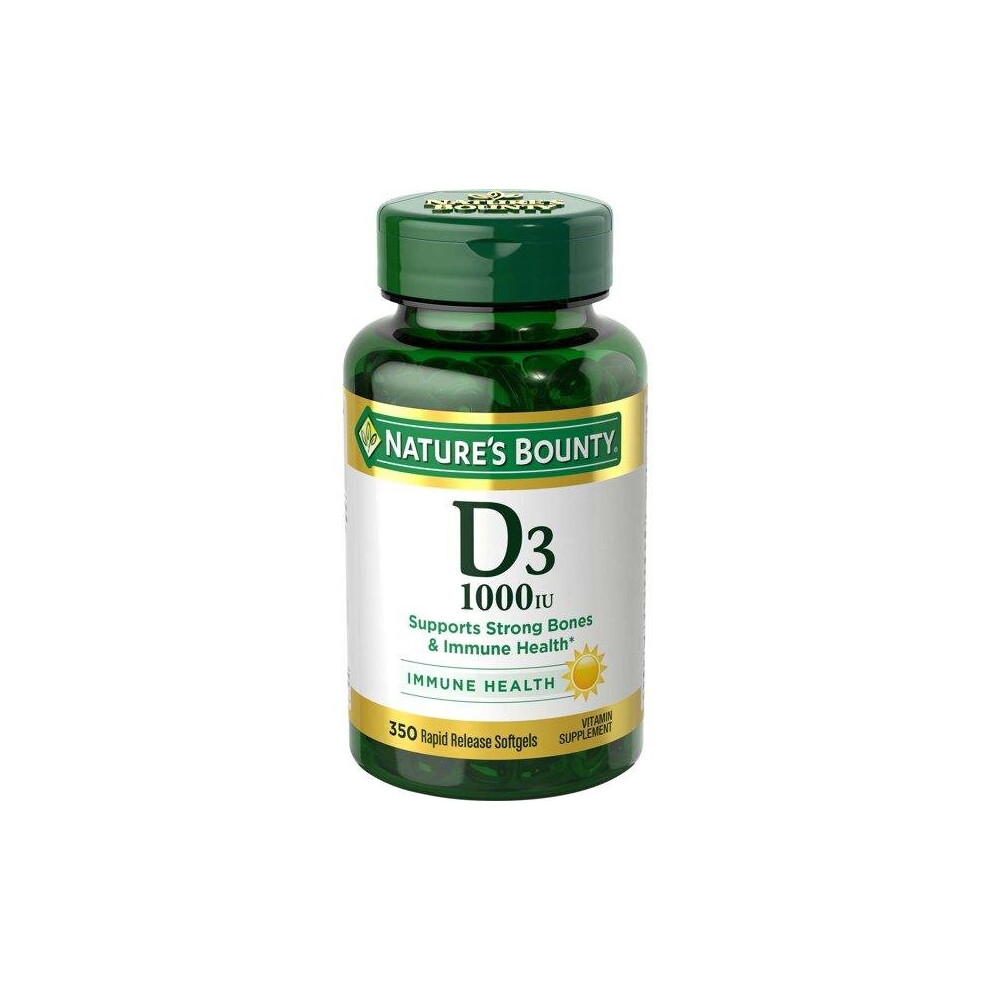 Nature's Bounty Vitamin D3 Softgels, 25 Mcg, 1000 Iu, 350 Ct