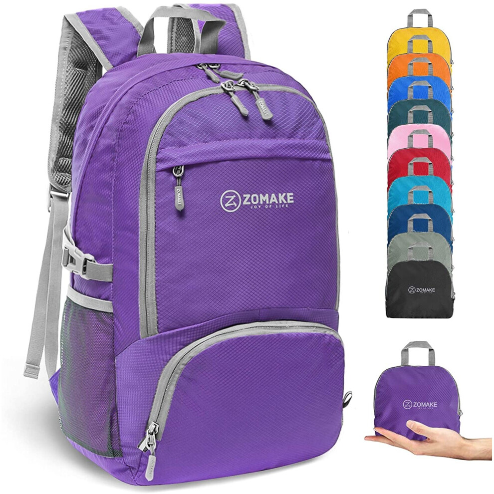 ZOMAKE 30L Lightweight Packable Backpack Water Resistant Hiking Daypack,Small Travel Backpack Foldable Camping Outdoor Bag