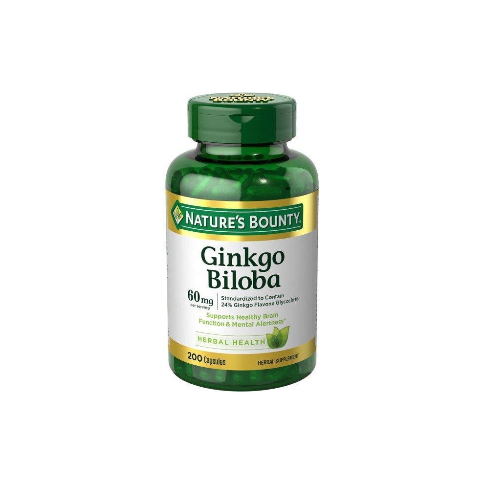Nature's Bounty Ginkgo Biloba Capsules, 60 Mg, 200 Ct