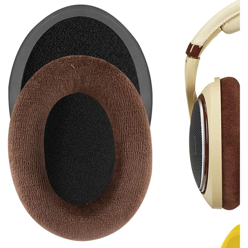 Geekria Brown Comfort Velour Replacement Ear Pads For Sennheiser Hd598, Hd598se, Hd598cs Headphones Earpads, Headset Ear Cushion...