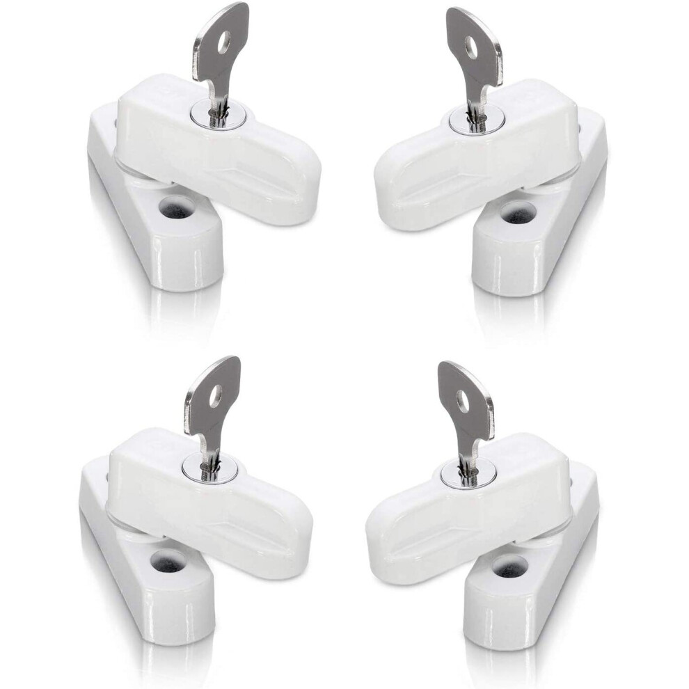 XFORT 4 Pack Door Jammer and Window Locks for uPVC Doors and Windows, French Doors Security Lock, Locking Sash Jammers for...