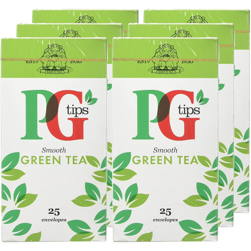 PG tips Green Tea 25 Enveloped Bags, Pack of 6 2