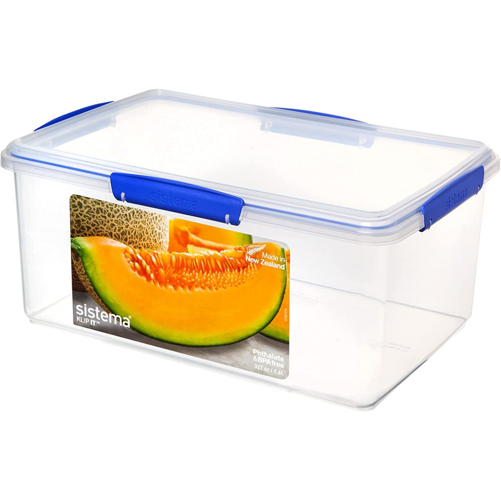 Sistema KLIP IT Food Storage Container | 9.67 L | Stackable & Airtight Fridge/Freezer Food Box with Lid | BPA-Free Plastic |...