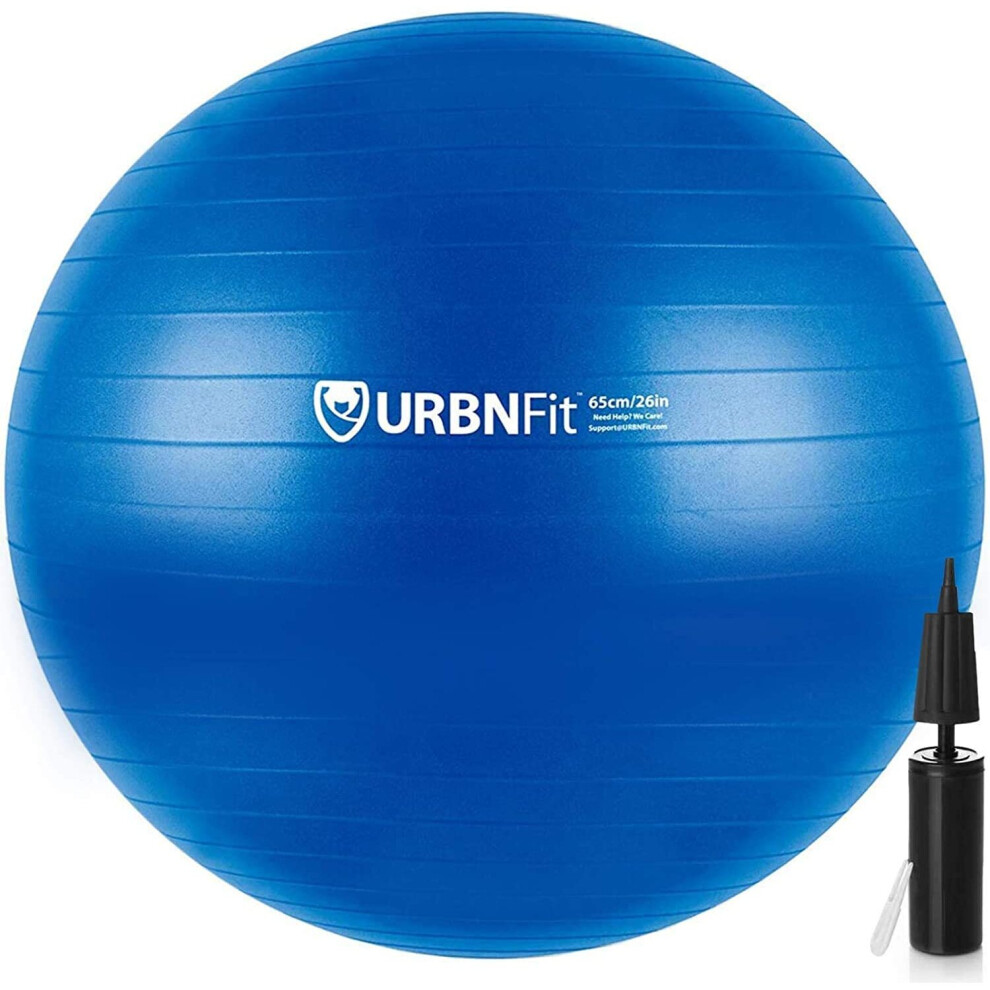 URBNFit Exercise Gym Ball (Multiple Sizes And Colors) For Stability & Yoga - Workout Guide Included & Quick Pump Included -... 