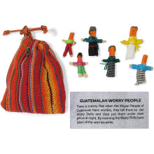 Worry Dolls - Guatemalan Worry People - Bag of 6 Handmade Small Dolls