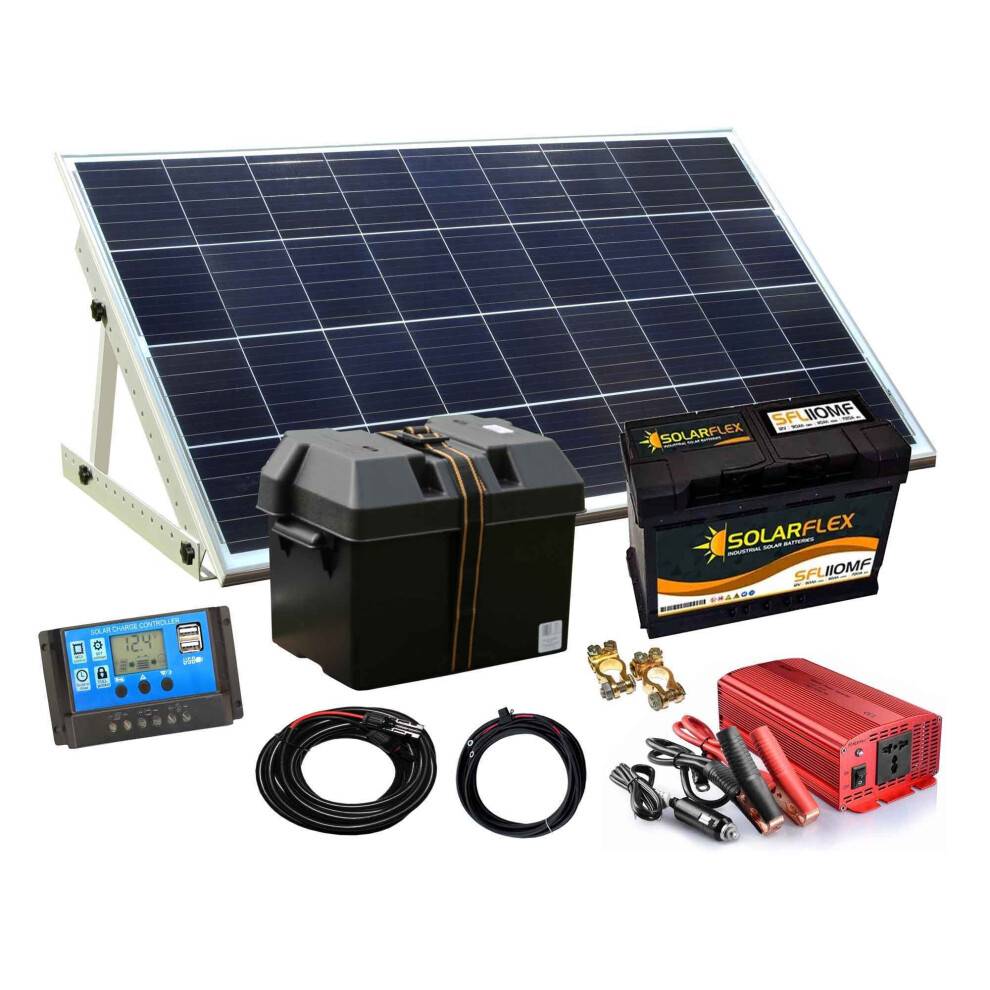 150/1000w Solar Panel Electricity Generator Kit Charge Control Battery Inverter