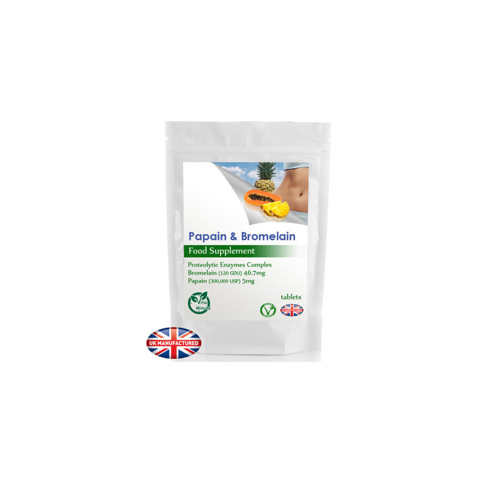 Vitaminute Bromelain & Papain (60 Tablets) Natural Digestion Enzyme & Probiotics