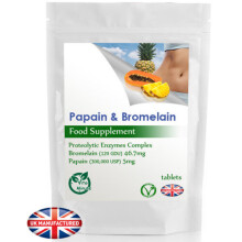 90 Tablets - Bromelain & Papain (V) Digesting Proteolytic Enzymes, UK