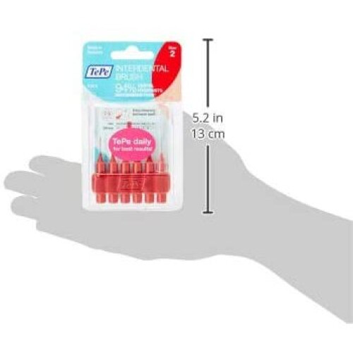 Tepe TEPE 0.5mm Interdent Red Brushes, Pack of 6 2