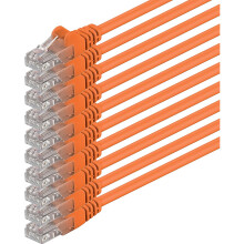 1aTTack.de - 2m - orange - 10 pieces - Ethernet Gigabit Lan network cable (RJ45) 1000Mbit/s patch cable UTP compatible with...