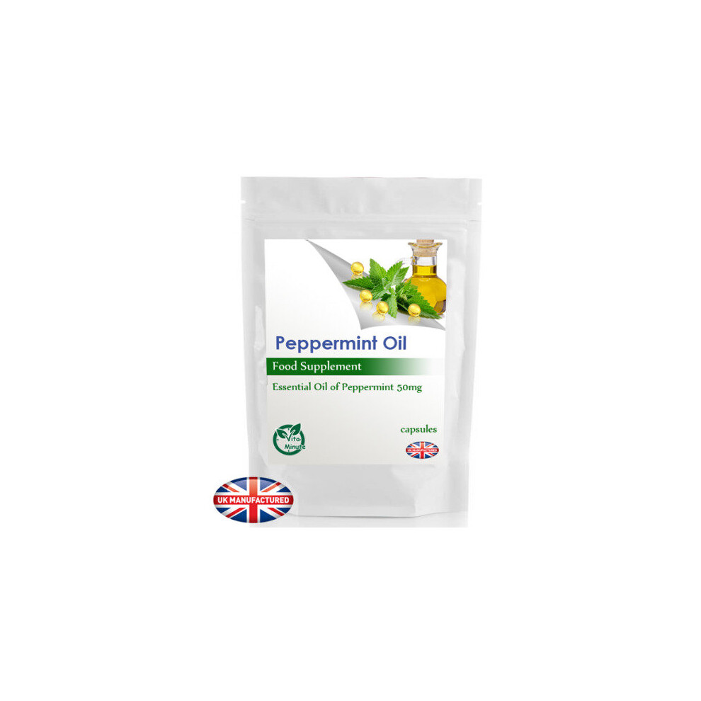 Essential Oil of Peppermint 50mg (60 capsules) Digestive, Gastric, UK
