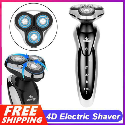 Electric Shaver 3 Heads Cordless Men Razor Wet Dry Rotary Shaver USB