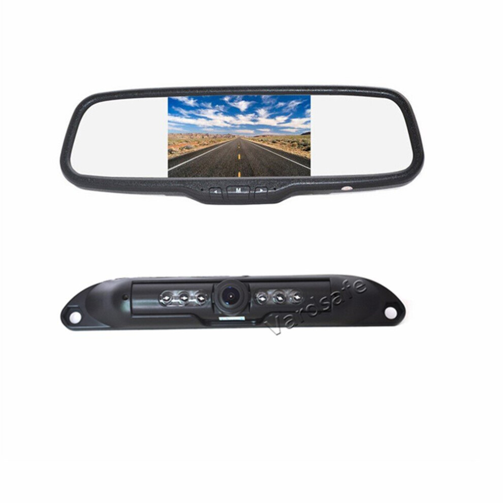License Plate Waterproof Universal Car Rear View Backup Camera & Clip-On Mirror Monitor For Car Rv Truck Suv Van 764481232403
