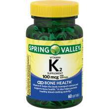Spring Valley Vitamin K2 Softgels, 100 mcg, 60 Count