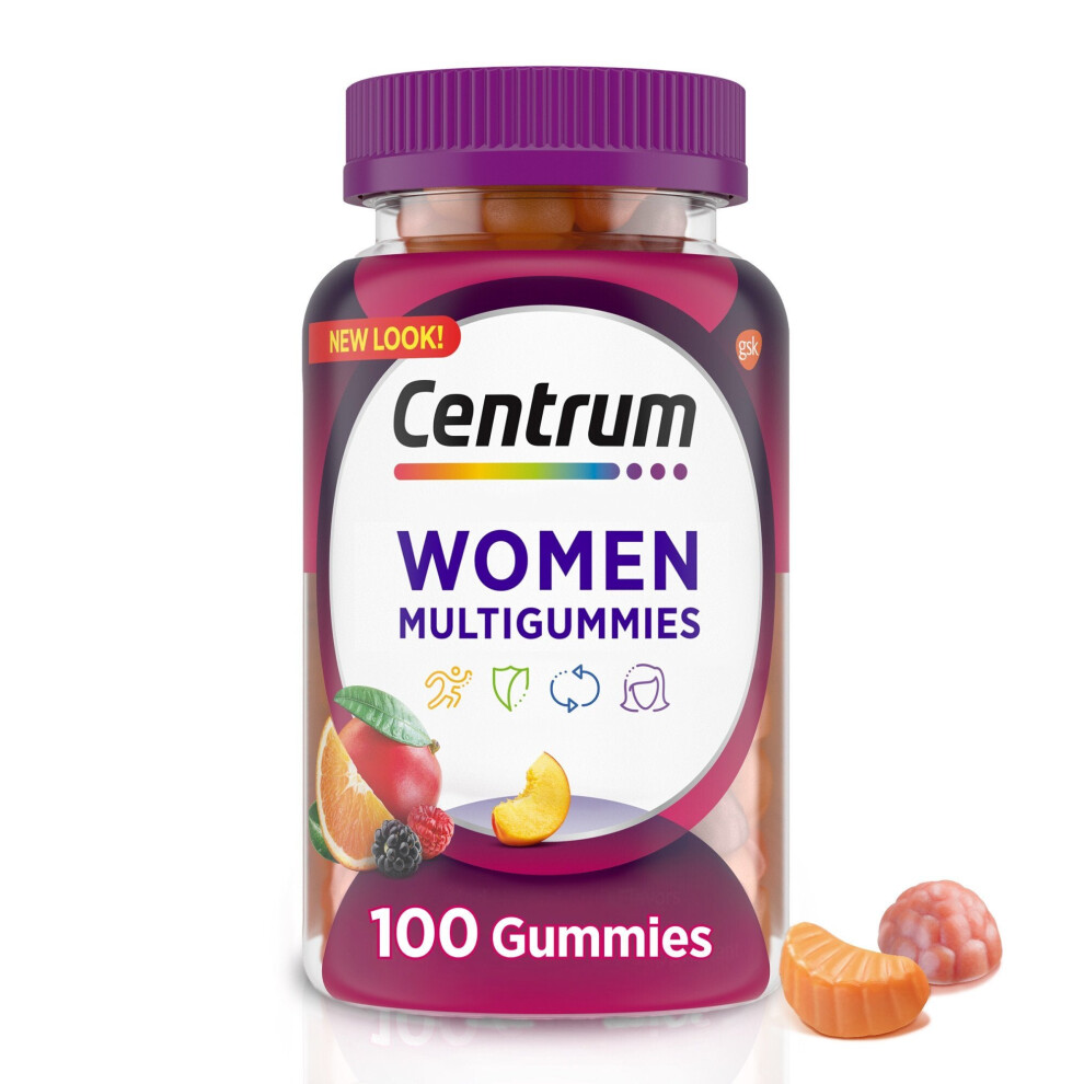 Centrum Multigummies Women's Multivitamin Supplement Gummies, Assorted Fruit, 100 Ct