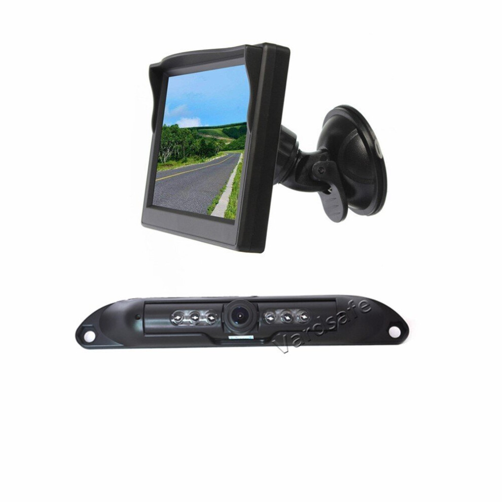 Universal License Plate Rear View Backup Camera & Suction Cup Rear View Monitor For Car Rv Truck Suv Van 764481232427