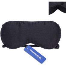 ALASKA BEAR - 2 Straps Silk Sleep Eye mask with Nose Baffle, Stay on My face All Night