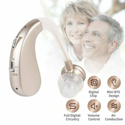 Rechargeable Digital Hearing Aid Adjustable Voice Amplifier Behind Ear