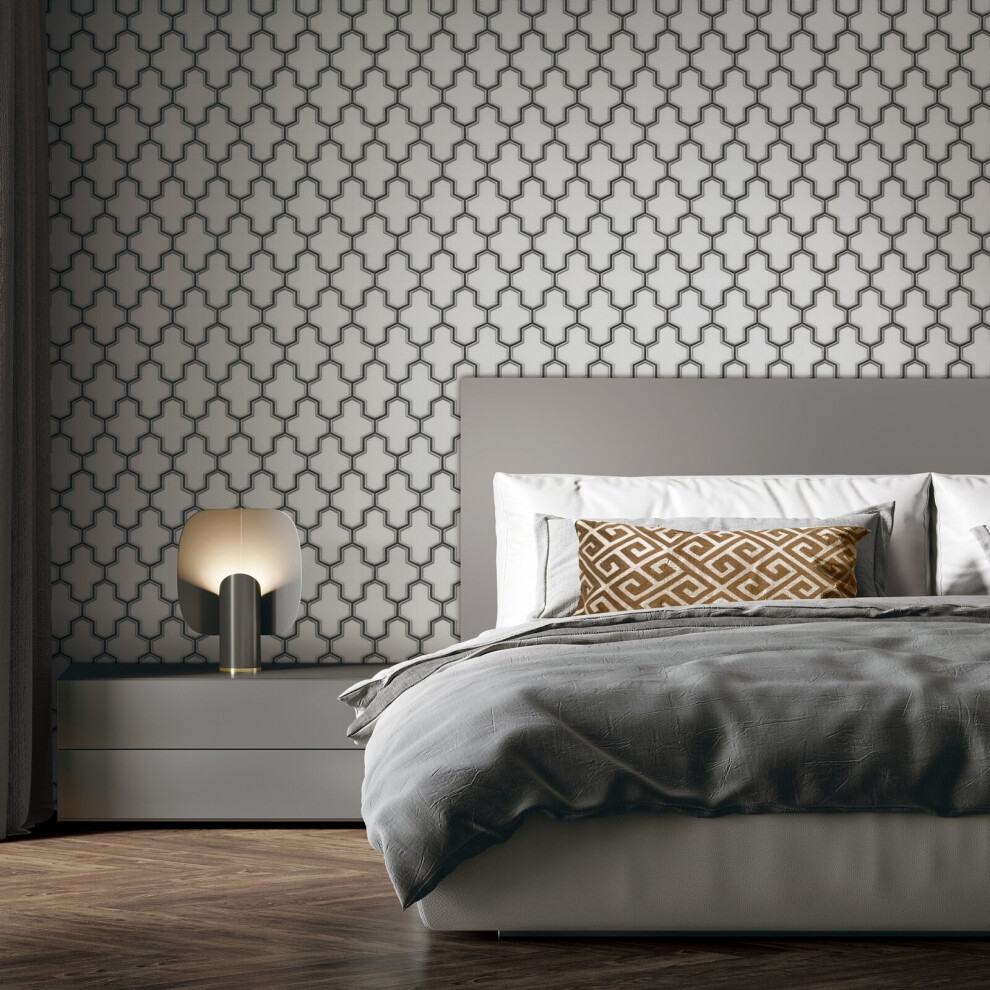 Debona Fabric Touch Vinyl Geometric Wallpaper 9106 5060119354680