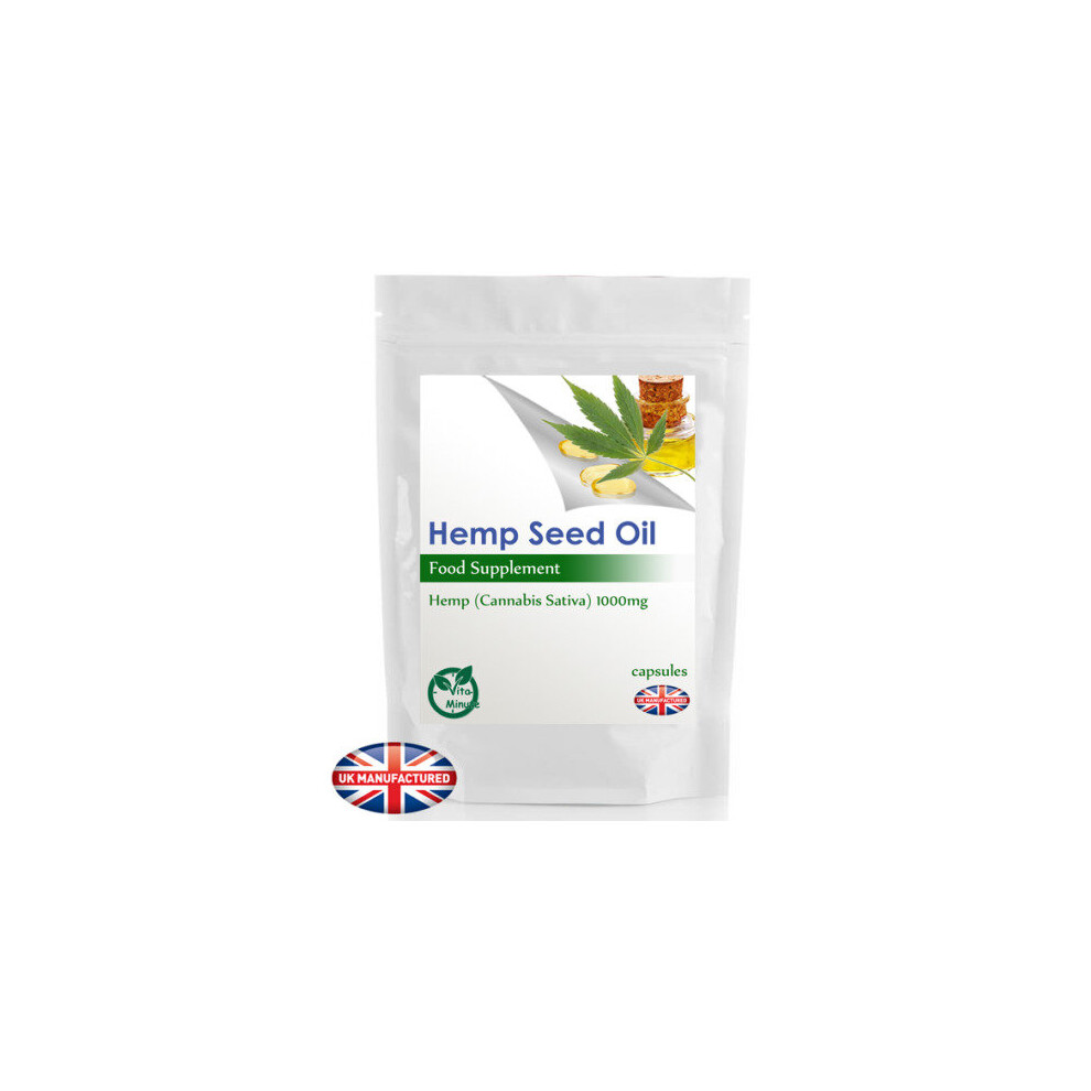 Vitaminute Hemp Seed Oil 1000Mg (180 Capsules) Heart, Skin, Omega 3 & 6 - Uk