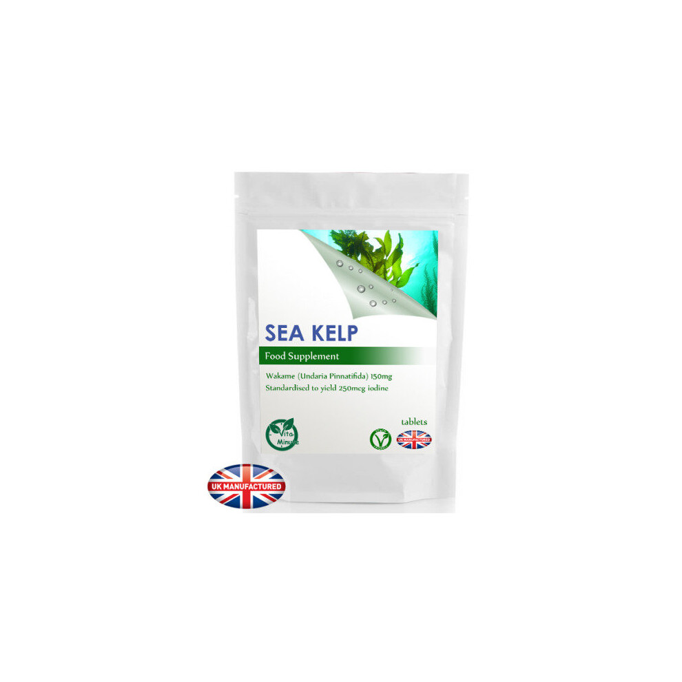 60 Tablets - Sea Kelp 150mg, High Iodine 250mcg, Thyroid, Hair Skin