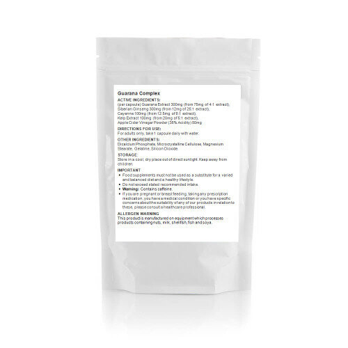 Guarana Complex (100 Capsules) Natural Energy Boost, Learning, Memory 1