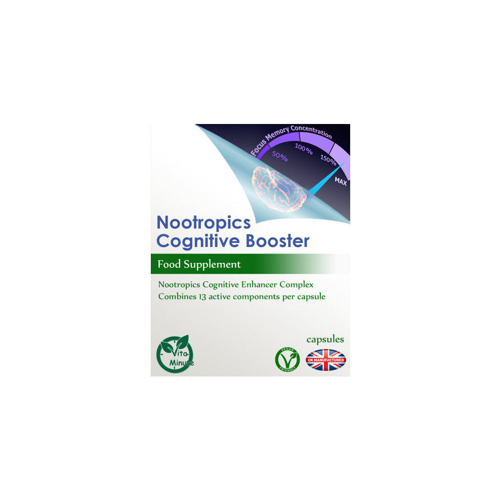 Vitaminute 100 X Nootropics Cognitive Enhancer Complex Capsules - Brain & Mental